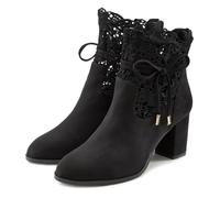 High-Heel-Stiefelette LASCANA, Damen, Gr. 39, schwarz, Obermaterial: 100% Textilmaterial. Decksohle: 100% Lederimitat. Futter: 100% Textilmaterial. Laufsohle: 100% Synthetik, unifarben, Schuhe, mit mo