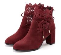 High-Heel-Stiefelette LASCANA, Damen, Gr. 41, bordeaux, Obermaterial: 100% Textilmaterial. Decksohle: 100% Kunstleder. Futter: 100% Textilmaterial. Laufsohle: 100% Synthetik, unifarben, Schuhe, mit mo