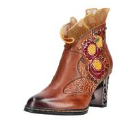 High-Heel-Stiefelette LAURA VITA "LAURA VITA Stiefelette Leder", Damen, Gr. 39, braun (camel), Leder, Schuhe (88789640-39) camel