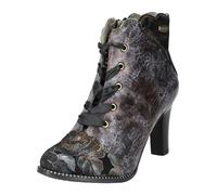 High-Heel-Stiefelette LAURA VITA "LAURA VITA Stiefelette Leder/Textil", Damen, Gr. 36, schwarz, Leder, Textil, Schuhe High-Heel-Stiefelette (93879858-36)