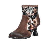 High-Heel-Stiefelette LAURA VITA "LAURA VITA Stiefelette Leder/Textil", Damen, Gr. 37, braun (schoko), Leder, Textil, Schuhe (59801732-37) schoko