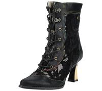 Laura Vita Damen-Gothic-Victorianische Schwarze Lederschuhe mit Absatz - Oanelo-03 EU 37