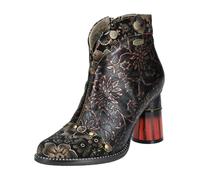 High-Heel-Stiefelette LAURA VITA "LAURA VITA Stiefelette Leder/Textil", Damen, Gr. 40, cafe, Leder, Textil, Schuhe High-Heel-Stiefelette (16311723-40)