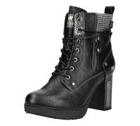 High-Heel-Stiefelette MUSTANG SHOES "Mustang Shoes Stiefelette Lederimitat/Textil", Damen, Gr. 42, schwarz, Lederimitat, Textil, Schuhe (54730629-42) schwarz