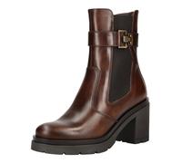 High-Heel-Stiefelette NERO GIARDINI "Nero Giardini Stiefelette Leder/Textil", Damen, Gr. 36, braun (dunkelbraun), Leder, Textil, Schuhe (40772132-36) dunkelbraun