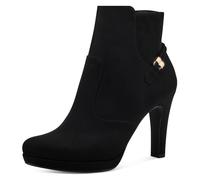 High-Heel-Stiefelette TAMARIS, Damen, Gr. 35, schwarz, Textil, Schuhe High-Heel-Stiefelette, mit Schmuckelement an der Ferse (43979920-35)