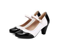 High Heels Damen Schuhe Breite Füße Elegant Absatzschuhe Breite Füße Blockabsatz Spangenpumps Plateau Tanzschuhe Riemchen High Heel Dirndl Oktoberfest Party Tanzschuhe