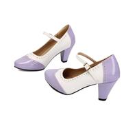 High Heels Damen Schuhe Breite Füße Elegant Absatzschuhe Breite Füße Blockabsatz Spangenpumps Plateau Tanzschuhe Riemchen High Heel Dirndl Oktoberfest Party Tanzschuhe