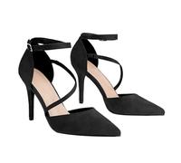 High Heels Sexy Pumps Damen Elegant Riemchen Heels Modisch Und Trendy Sehr Vielseitig (Schwarz,44)