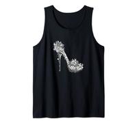 High Heels T-Shirt Druck T-Shirt Damen Blumen Mandala Schuh Tank Top