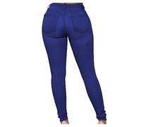 High Rise Straight Jeans Damen Y2k Jeans für Damen Weite Passform Cargohose Loose Gothic Punk Dunkel Vintage Baggy Hose Gerade Denim Hose E-Girl Streetwear, blau, 36