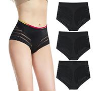 High Stretch Seamless Tummy Control Butt Lifting Shaper für den täglichen Gebrauch, unsichtbare Streifen Spitze Tanga, Frauen Shapewear Höschen (3PCS-B,XL (70-80kg))