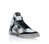 Sneaker PHILIPP PLEIN "Retrokickz", Damen, Gr. 41, Normalschaft, 0108, weiß, middleblau, Schuhe (30528306-41) 0108, weiß, middleblau