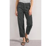 Stoffhose STREET ONE, Damen, Gr. 42, Länge 28, mossbound grün, Web, 98% Baumwolle, 2% Elasthan, unifarben, comfort fit knöchelfrei, Hosen Stoffhose, im Papertouch (24455766-42) mossbound grün