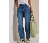 Loose-fit-Jeans CECIL, Damen, Gr. 26, Länge 30, light blau used wash, Jeans, 87% Baumwolle, 11% Polyester, 2% Elasthan, unifarben, lang, Jeans, 5-Pocket-Style (12395725-26) light blau used wash