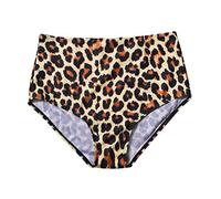 High Waist Bikinihose Damen - Sexy Bikini Hose Damen Große Größen Badehose Rüschen Hohe Taille Blumenmuster String Tanga Unterteil Thong Tankini Bottom Badeshorts Bikinislip Taillenslips Shorts