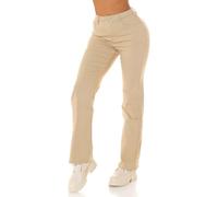 High Waist Bootcut Damen Jeans Denim Uni Hose mit Schlag 34