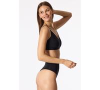 High Waist Cheeky String seamless Jersey schwarz - Seamless Contouring L