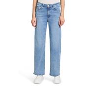 High-waist-Jeans BETTY & CO "Damen mit weitem Bein", Damen, Gr. 34, Normalgrößen, light blau denim, Obermaterial: 71% Baumwolle, 16% Polyester, 11% Lyocell, 2% Elasthan, figurumspielend, Jeans High-Wa