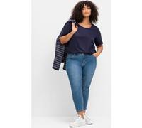 High-waist-Jeans blue denim 58