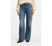 High-waist-Jeans BOSS ORANGE "MARLENE HR 16.0 Premium Damenmode", Damen, Gr. 30, Länge 34, blau (medium blau 427), Denim/Jeans, Obermaterial: 100% Baumwolle, flare fit lang, Jeans High-Waist-Jeans, au