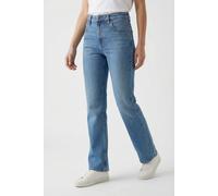 High-waist-Jeans CALVIN KLEIN JEANS, Damen, Gr. 29, Länge 32, vintage skyfall, Denim/Jeans, Obermaterial: 98% Baumwolle, 2% Elasthan, unifarben, regular fit lang, Jeans High-Waist-Jeans, Regular fit m