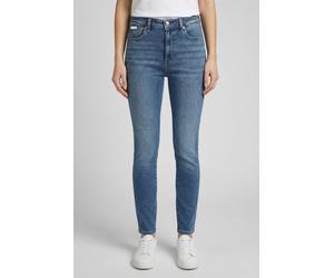High-waist-Jeans CALVIN KLEIN JEANS, Damen, Gr. 32, Länge 32, blau (vintage avenue), Denim/Jeans, Obermaterial: 80% Baumwolle, 12% Polyester, 6% Elastomultiester, 2% Elasthan, skinny fit lang, Jeans H