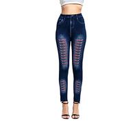 High Waist Jeans Damen Lässige Hosen Für Frauen, Elastische Jeans, Leggings, Thermischer Streifendruck, Denim Leggings, Strumpfhose, Wanderhose, Outfits, Hip Yoga Hose Phase Rucksack