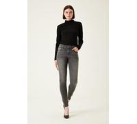 High-waist-Jeans GARCIA "Celia superslim", Damen, Gr. 25, Länge 32, schwarz (schwarz schwarz used), Denim/Jeans, Obermaterial: 58% Baumwolle, 37% Polyester, 5% Elasthan, Basic, skinny fit normal, Jean