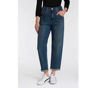 High-waist-Jeans HERRLICHER "Brooke Denim", Damen, Gr. 31, N-Gr, gusty, Denim/Jeans, Obermaterial: 97% Baumwolle, 3% Elasthan, loose fit 7/8-Länge, Jeans High-Waist-Jeans, mit lockerer Passform (90836
