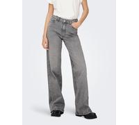 High-waist-Jeans JDY "JDYFELINA-FINA HW WIDE JNS LT GREY DNM", Damen, Gr. XL (42), Länge 30, light grau denim, Denim/Jeans, Obermaterial: 98% Baumwolle, 2% Elasthan, unifarben, Jeans High-Waist-Jeans