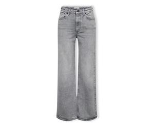 High-waist-Jeans KIDS ONLY "KOGJUICY HW WIDE LEG REA707 DNM NOOS", Mädchen, Gr. 140, N-Gr, blau (medium grau denim), Denim/Jeans, Obermaterial: 99% Baumwolle, 1% Elasthan, unifarben, relaxed fit knöch