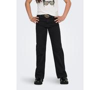 High-waist-Jeans KIDS ONLY "KOGMADISON BLUSH HW WIDE DIA1099 NOOS", Mädchen, Gr. 134, N-Gr, schwarz (washed schwarz), Denim/Jeans, Obermaterial: 92% Baumwolle, 6% Polyester, 2% Elasthan, unifarben, la
