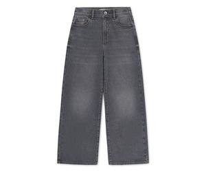 High-waist-Jeans LEVI'S KIDS "LVG HIGH RISE BAGGY", Mädchen, Gr. 10 (140), N-Gr, grau (chalk board), Denim/Jeans, Obermaterial: 69% Baumwolle, 26% Polyester, 4% Viskose, 1% Elasthan, Jeans High-Waist-