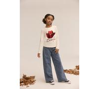 High-waist-Jeans LEVI'S KIDS "LVG HIGH RISE BAGGY", Mädchen, Gr. 14 (158), N-Gr, blazing blau, Denim/Jeans, Obermaterial: 99% Baumwolle, 1% Elasthan, Jeans High-Waist-Jeans, mit softem Griff (21659254