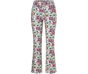 High-waist-Jeans MAC "DREAM KICK", Damen, Gr. 32, Länge 27, bunt (pug print), Denim/Jeans, Obermaterial: 88% Baumwolle, 8% Elastomultiester, 4% Elasthan, bedruckt, lang, Jeans High-Waist-Jeans, mit Al
