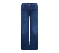 High-waist-Jeans ONLY CARMAKOMA "CARMADISON-WAUW HW POCKET WIDE BOX NOOS", Damen, Gr. 44, Länge 32, blau (dunkelblau denim), Denim/Jeans, Obermaterial: 86% Baumwolle, 13% Polyester, 1% Elasthan, unifa