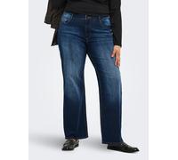 High-waist-Jeans ONLY CARMAKOMA "CARWILLY HW WIDE DNM TAI081 NOOS", Damen, Gr. 48, Länge 32, dunkelblau denim, Denim/Jeans, Obermaterial: 92% Baumwolle, 6% Elastomultiester, 2% Elasthan, unifarben, la