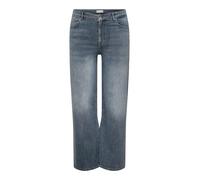 High-waist-Jeans ONLY CARMAKOMA "CARWILLY WIDE HW REA2602 DNM NOOS", Damen, Gr. 44, Länge 32, blau (special blau grau denim), Denim/Jeans, Obermaterial: 92% Baumwolle, 6% Elastomultiester, 2% Elasthan