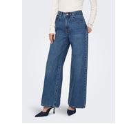 High-waist-Jeans ONLY "ONLHOPE HW WIDE DNM ADD465 NOOS", Damen, Gr. 26, Länge 32, medium blau denim, Denim/Jeans, Obermaterial: 100% Baumwolle, unifarben, lang, Jeans High-Waist-Jeans, Baumwolle (1593