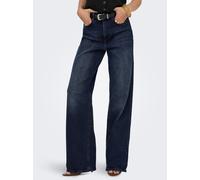 Only Wide Leg Jeans aus Baumwoll-Mix Modell 'JUICY' in Dunkelblau, Größe 26/30