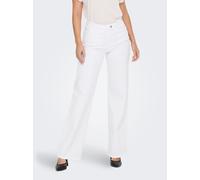 High-waist-Jeans ONLY "ONLJUICY HW WIDE LEG DNM REA NOOS", Damen, Gr. 27, Länge 32, weiß, Denim/Jeans, Obermaterial: 99% Baumwolle, 1% Elasthan, unifarben, regular fit normal, Jeans High-Waist-Jeans (