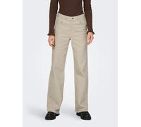 High-waist-Jeans ONLY "ONLJUICY HW WIDE LEG DNM REA NOOS", Damen, Gr. 29, Länge 34, ecru, Denim/Jeans, Obermaterial: 99% Baumwolle, 1% Elasthan, unifarben, regular fit normal, Jeans High-Waist-Jeans (