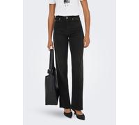 High-waist-Jeans ONLY "ONLJUICY-WAUW HW WIDE DNM GUA006 NOOS", Damen, Gr. S, Länge 30, washed schwarz, Denim/Jeans, Obermaterial: 64% Baumwolle, 31% Polyester, 3% Viskose, 2% Elasthan, unifarben, bode