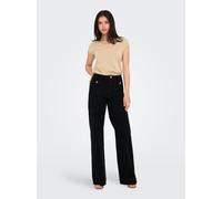 High-waist-Jeans ONLY "ONLMADELINE HW WD POCKET DNM GUA554 NOOS", Damen, Gr. S, Länge 32, schwarz denim, Denim/Jeans, Obermaterial: 74% Baumwolle, 25% Polyester, 1% Elasthan, unifarben, lang, Jeans Hi