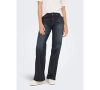 High-waist-Jeans ONLY "ONLMADISON BLUSH HW WD COAT DNM REA6NOOS", Damen, Gr. L (40), Länge 32, dunkelblau denim detail:coated, Denim/Jeans, Obermaterial: 92% Baumwolle, 6% Elastomultiester, 2% Elastha