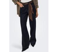 High-waist-Jeans ONLY "ONLMADISON BLUSH HW WD SCF DNM GUA12NOOS", Damen, Gr. S (36), Länge 30, blau (dunkelblau denim), Denim/Jeans, Obermaterial: 91% Baumwolle, 7% Polyester, 2% Elasthan, unifarben,