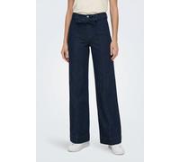 High-waist-Jeans ONLY "ONLMADISON BLUSH HW WID BELT DNM GUA579", Damen, Gr. L (40), Länge 32, dunkelblau denim detail:rinse, Denim/Jeans, Obermaterial: 91% Baumwolle, 7% Polyester, 2% Elasthan, unifar