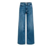 High-waist-Jeans ONLY "ONLMADISON BLUSH HW WIDE DNM CRO665", Damen, Gr. S, Länge 30, light medium blau denim, Denim/Jeans, Obermaterial: 82% Baumwolle, 16% Polyester, 2% Elasthan, unifarben, lang, Jea