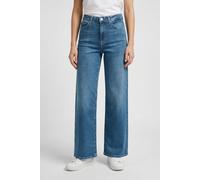 High-waist-Jeans ONLY "ONLMADISON BLUSH HW WIDE DNM CRO665", Damen, Gr. XS, Länge 30, light medium blau denim, Denim/Jeans, Obermaterial: 82% Baumwolle, 16% Polyester, 2% Elasthan, unifarben, lang, Je